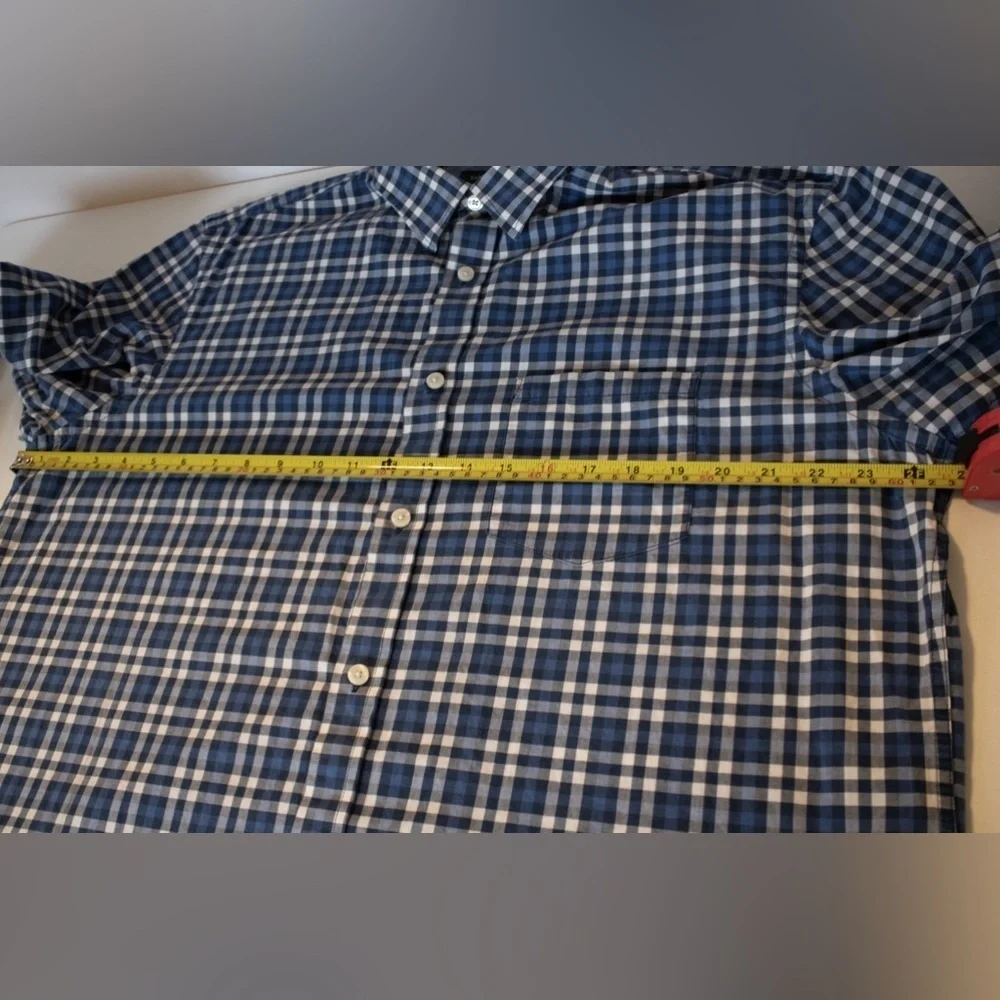 Banana Republic Casual Button-Down Plaid Men’s Lapel Cuff Long Shirt Size XL
